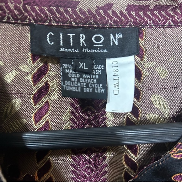 Citron Santa Monica jacket size XL long sleeved Asian inspired print oversized - Picture 2 of 6